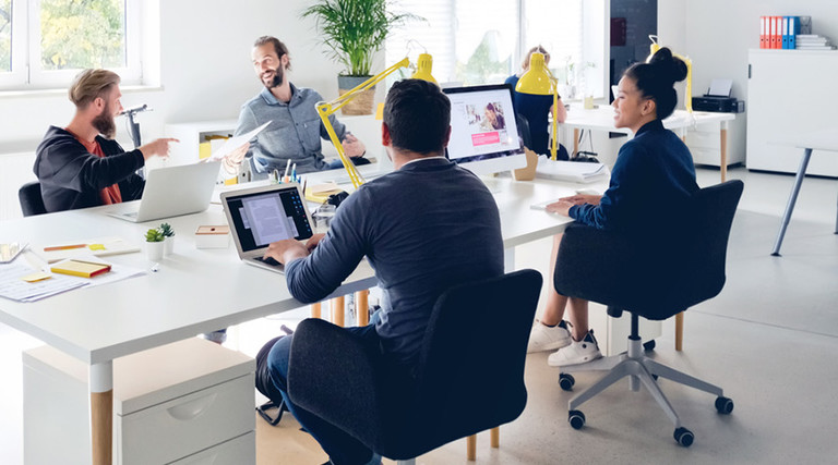 Business professionals working in the office