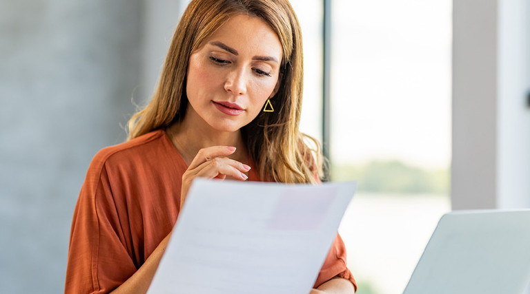 Person reviewing documents 