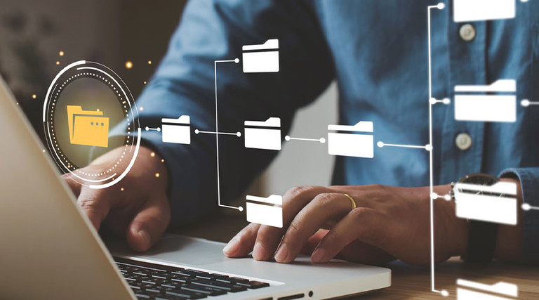 Person using a file management software