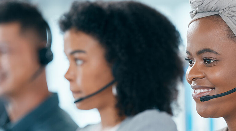 People working in a call center