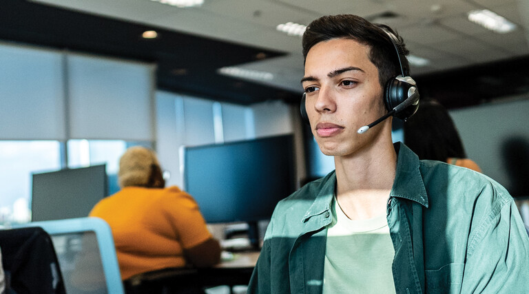 Person working in a call center