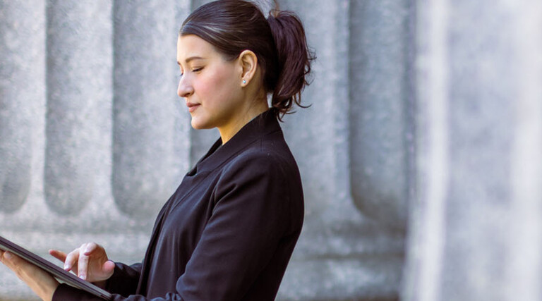 Person working outside of capital