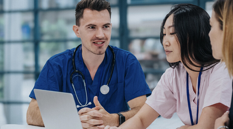 Doctors collaborating in the hospital