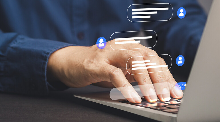 Person engaging with chatbot