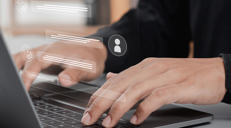 Person engaging with chatbot