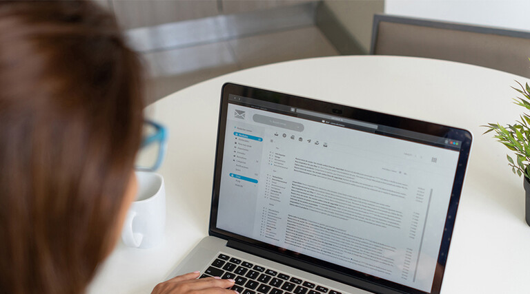 Person checking email