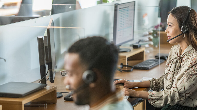 Person using headset
