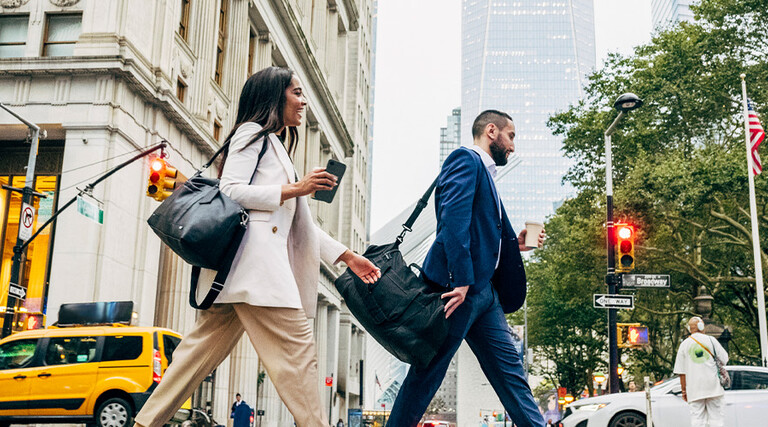 People walking to work