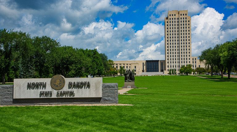North Dakota state capitol building in Bismarck, ND
