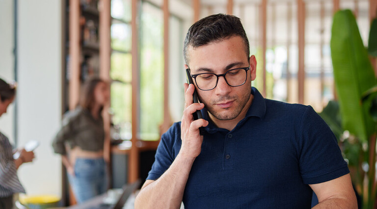 Person calling contact center