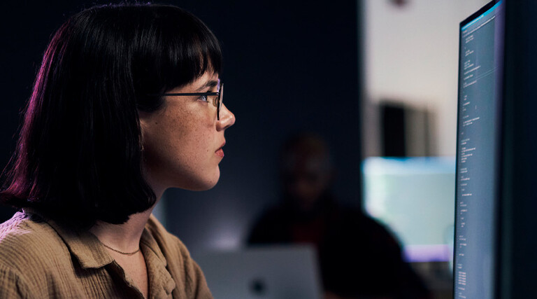 Person reviewing code