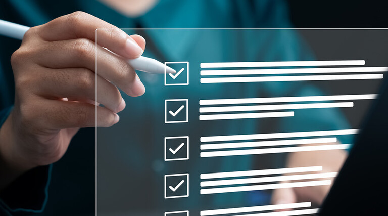 Person reviewing digital documents 