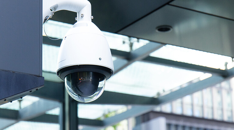 Surveillance cameras in the city