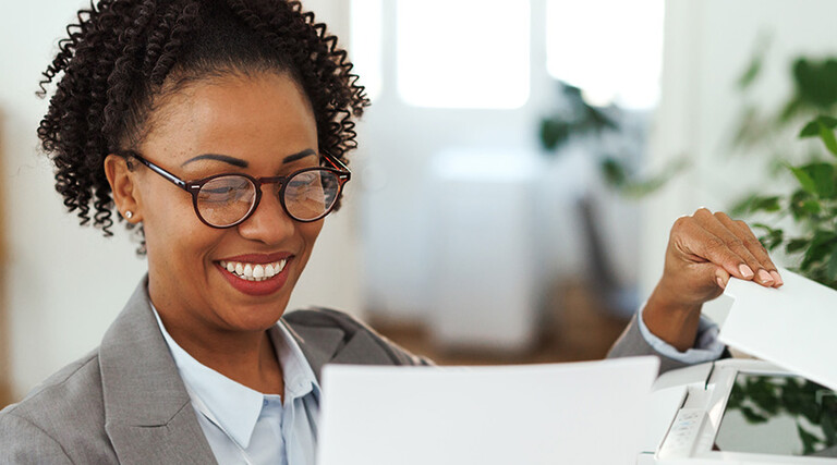 Person using printer