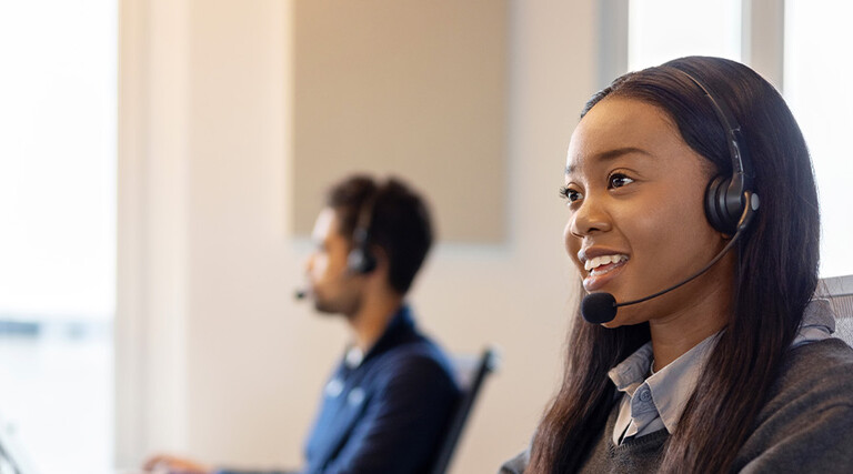 Person answering calls