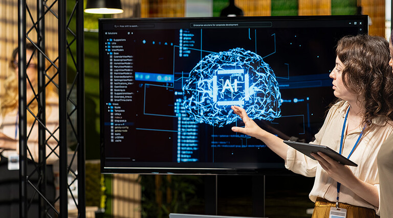 Team discussing AI
