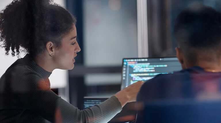 Person reviewing code