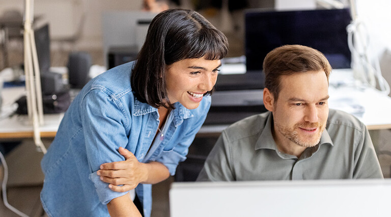 Coworkers collaborating
