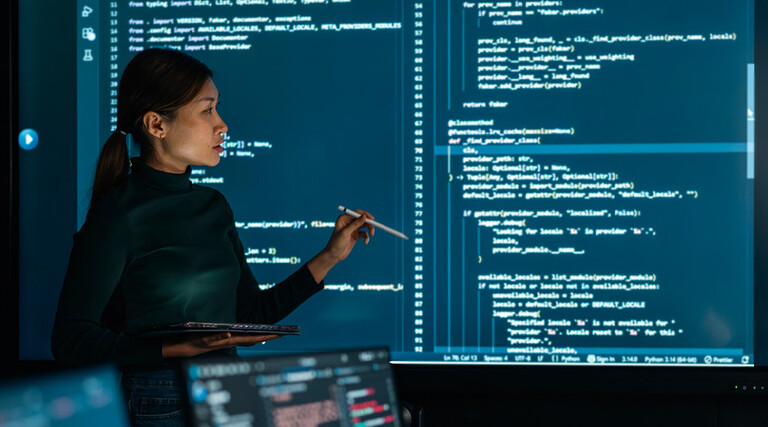 Person reviewing code