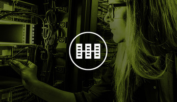 Person working in data center
