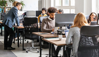 Business people working in modern office space