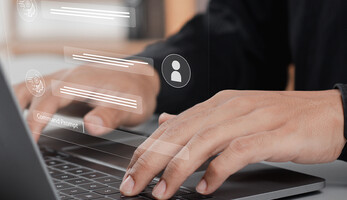 Person engaging with chatbot