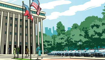 Illustration of crime center