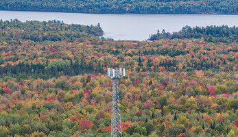 A cell tower in the Northeast helps bring coverage to a rural part of New England.