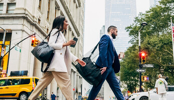 People walking to work