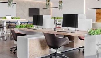Computers in office space