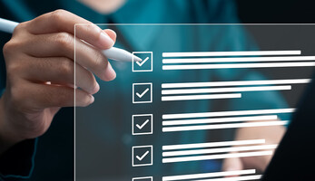 Person reviewing digital documents 