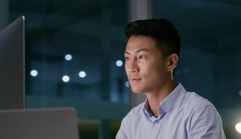 Person looking at computer