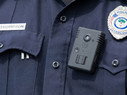 Policeman wearing body camera