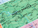 North Dakota on a map 