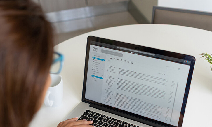 Person checking email