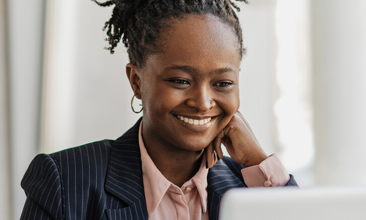 Professional using computer