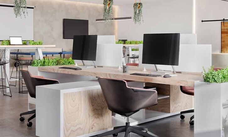 Computers in office space