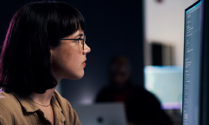 Person reviewing code