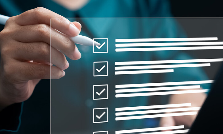 Person reviewing digital documents 