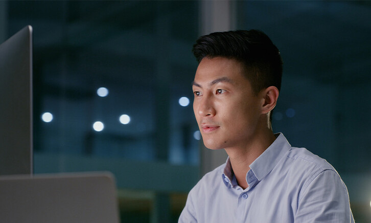 Person looking at computer