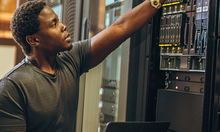 Engineer in data center