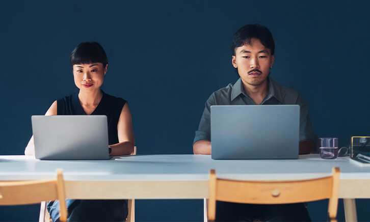 Coworkers working side-by-side