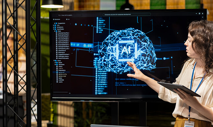 Team discussing AI