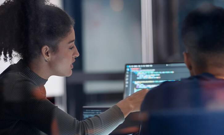 Person reviewing code