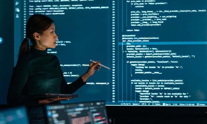 Person reviewing code