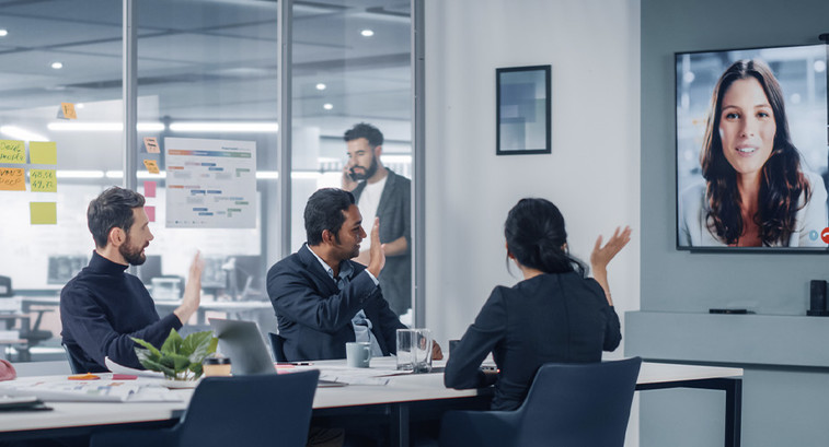 Hybrid work meeting