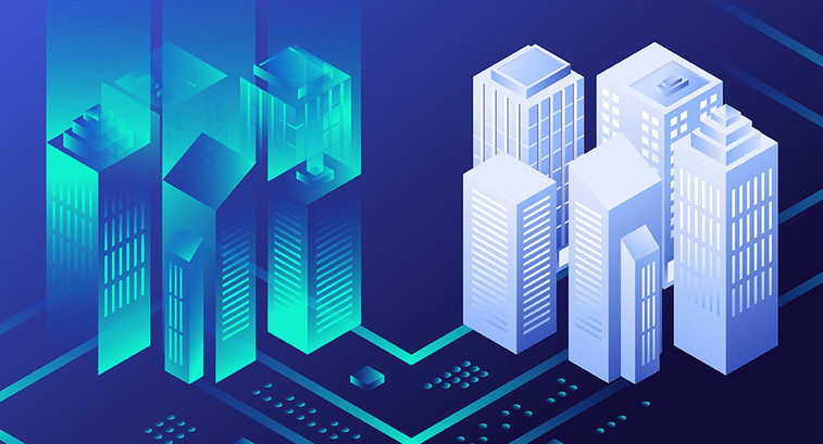 Digital twins technology illustration.
