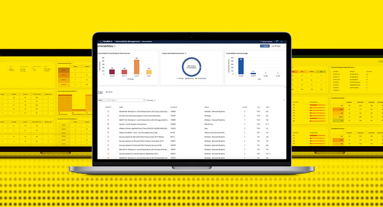 Image of laptop computer on the Tenable dashboard. 