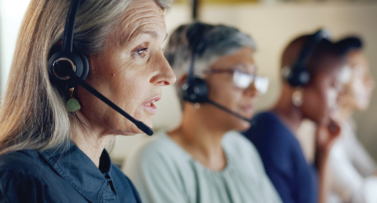 People using headset at the office