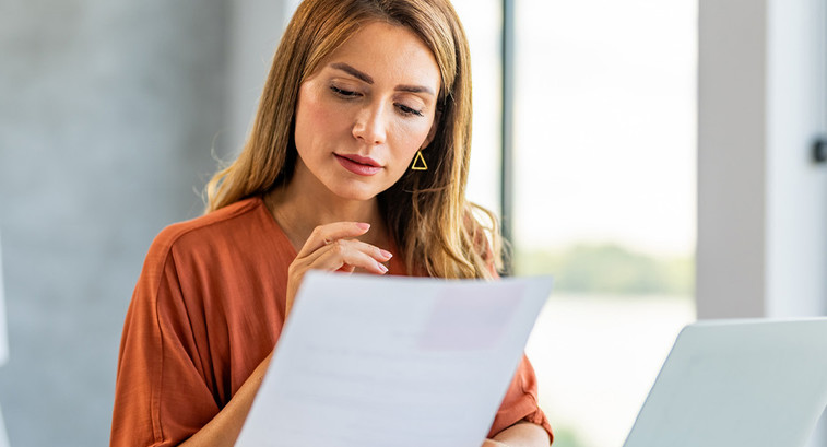 Person reviewing documents 